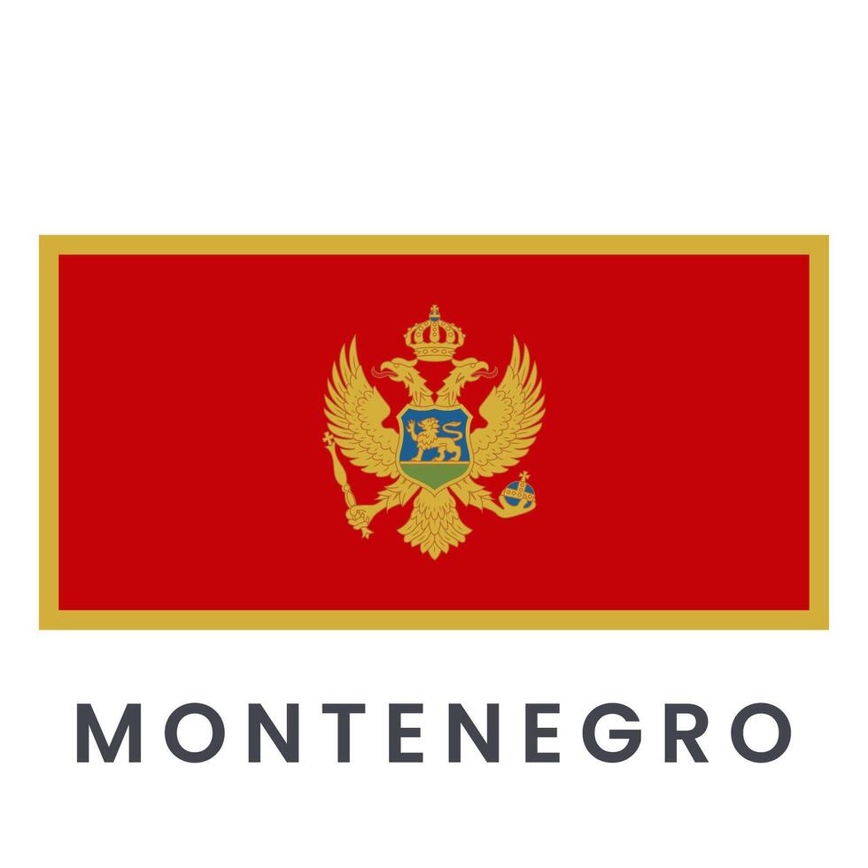 Flag of Montenegro vector illustration isolated on white background.