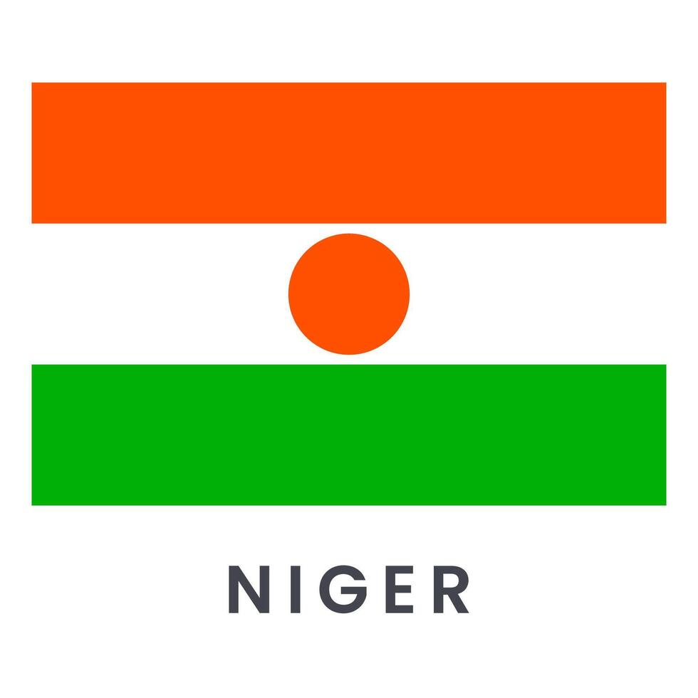Flag of Niger isolated on white background. vector