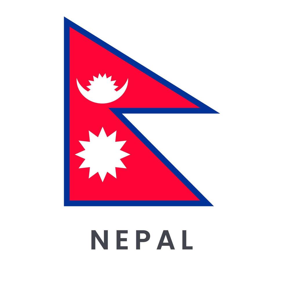 Flag of Nepal vector illustration isolated on white background