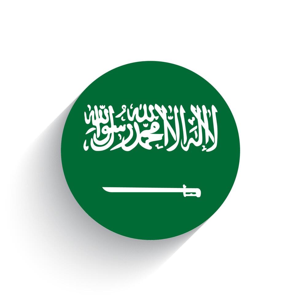 National flag icon vector illustration of Saudi Arabia isolated on white background.