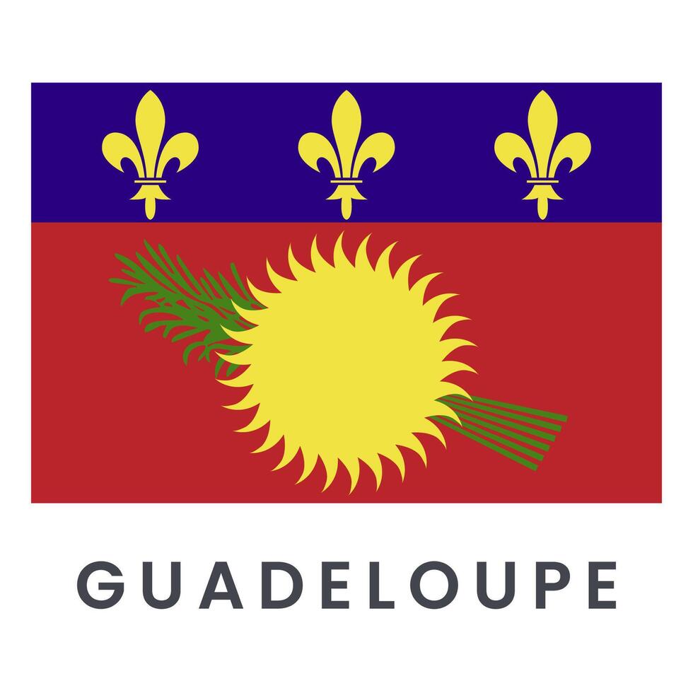 National Guadeloupe flag isolated on white background. vector