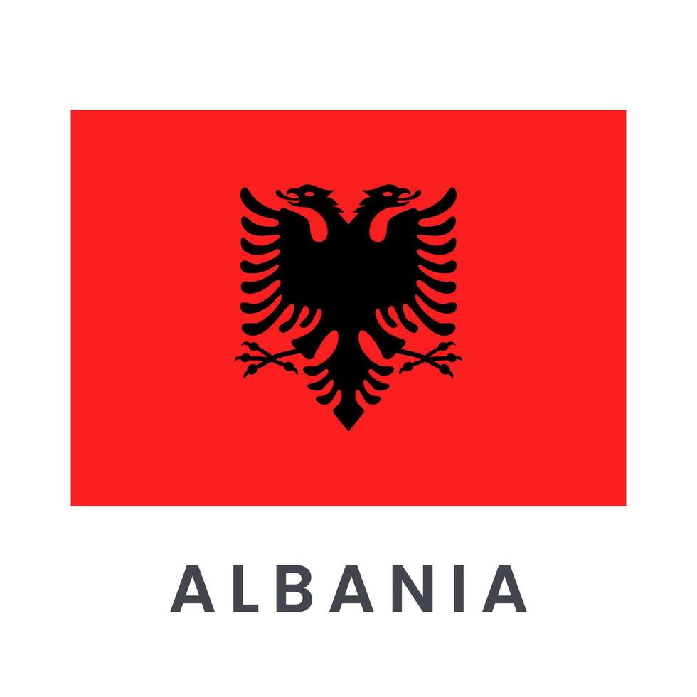 Flag of Albania isolated on white background. vector
