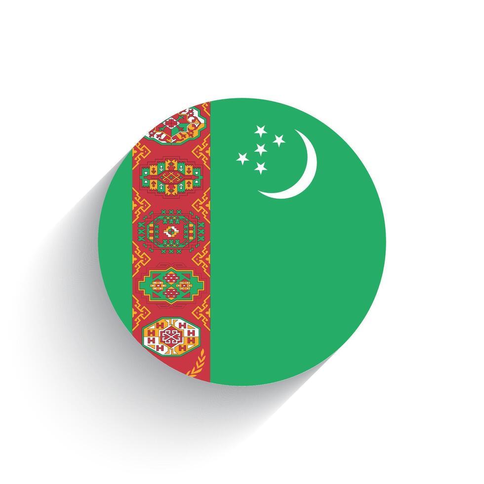 nacional bandera de Turkmenistán icono vector ilustración aislado en blanco antecedentes.