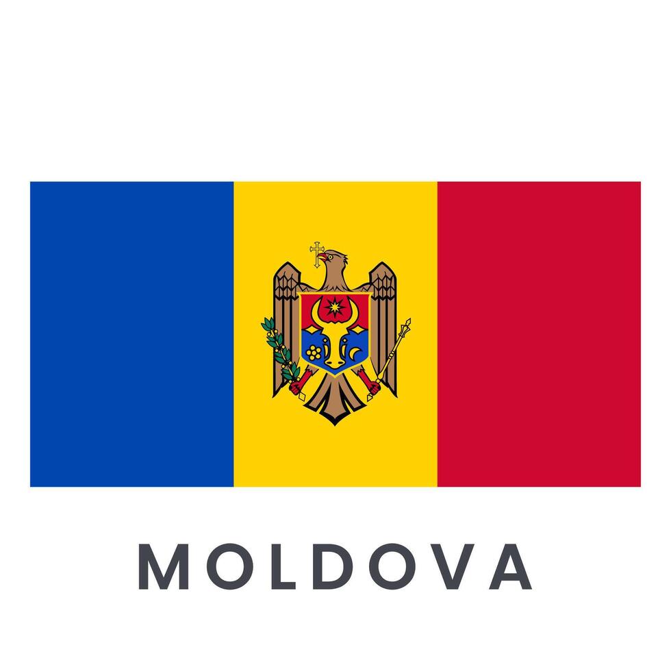 Moldova flag isolated on white background. vector
