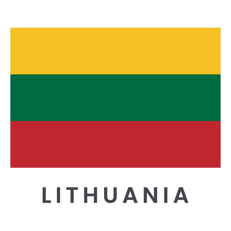 Lithuania flag isolated on white background. vector
