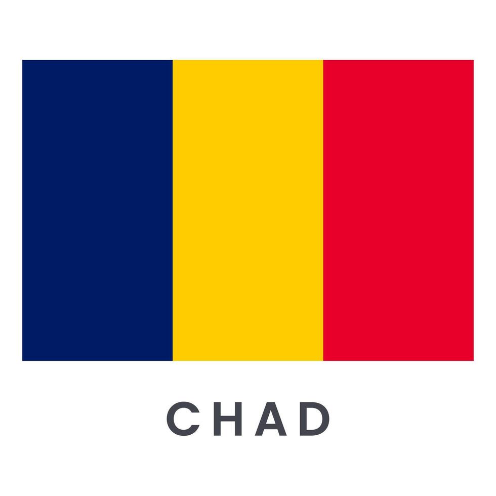 Flag of Chad isolated on white background. vector