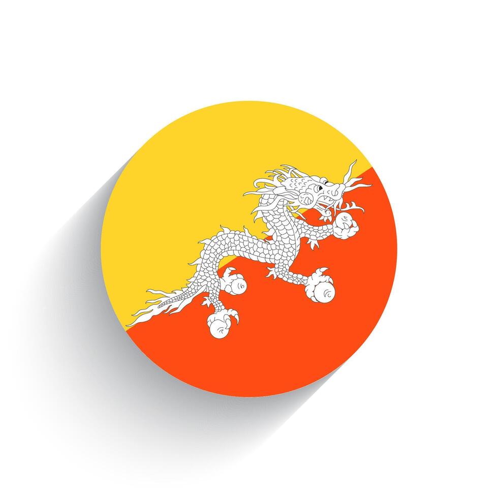 National flag of Bhutan icon vector illustration isolated on white background.