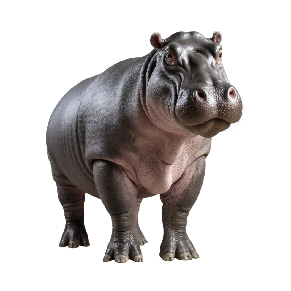 ai gerado hipopótamo grampo arte png