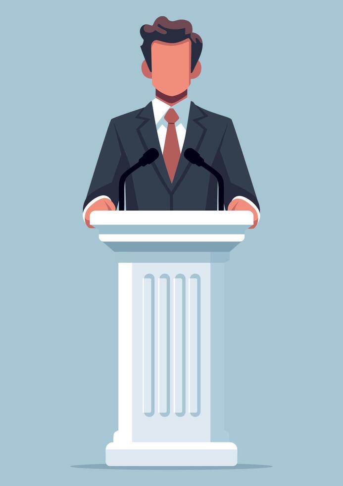 Public Speaker Flat Design vector