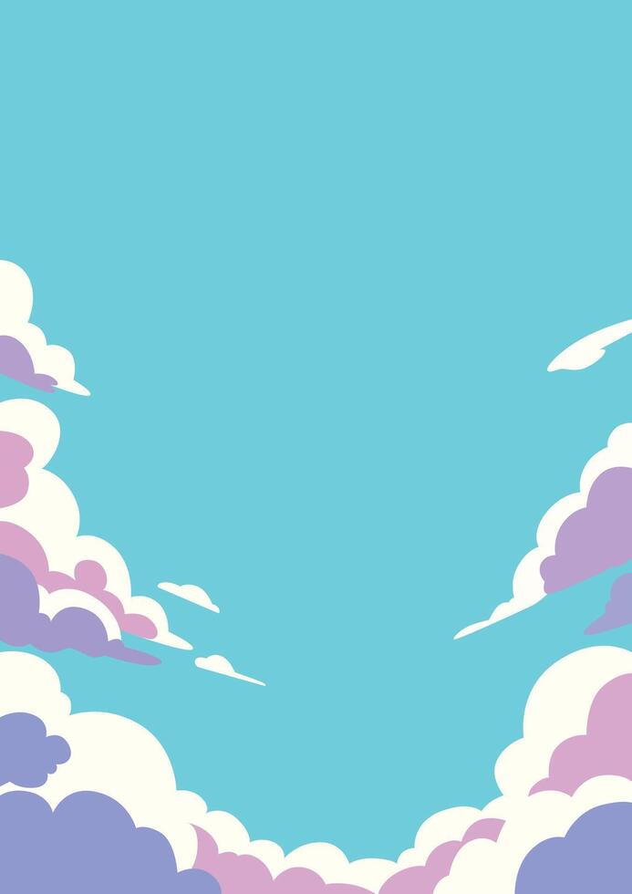 Sky Anime Background with Copyspace vector