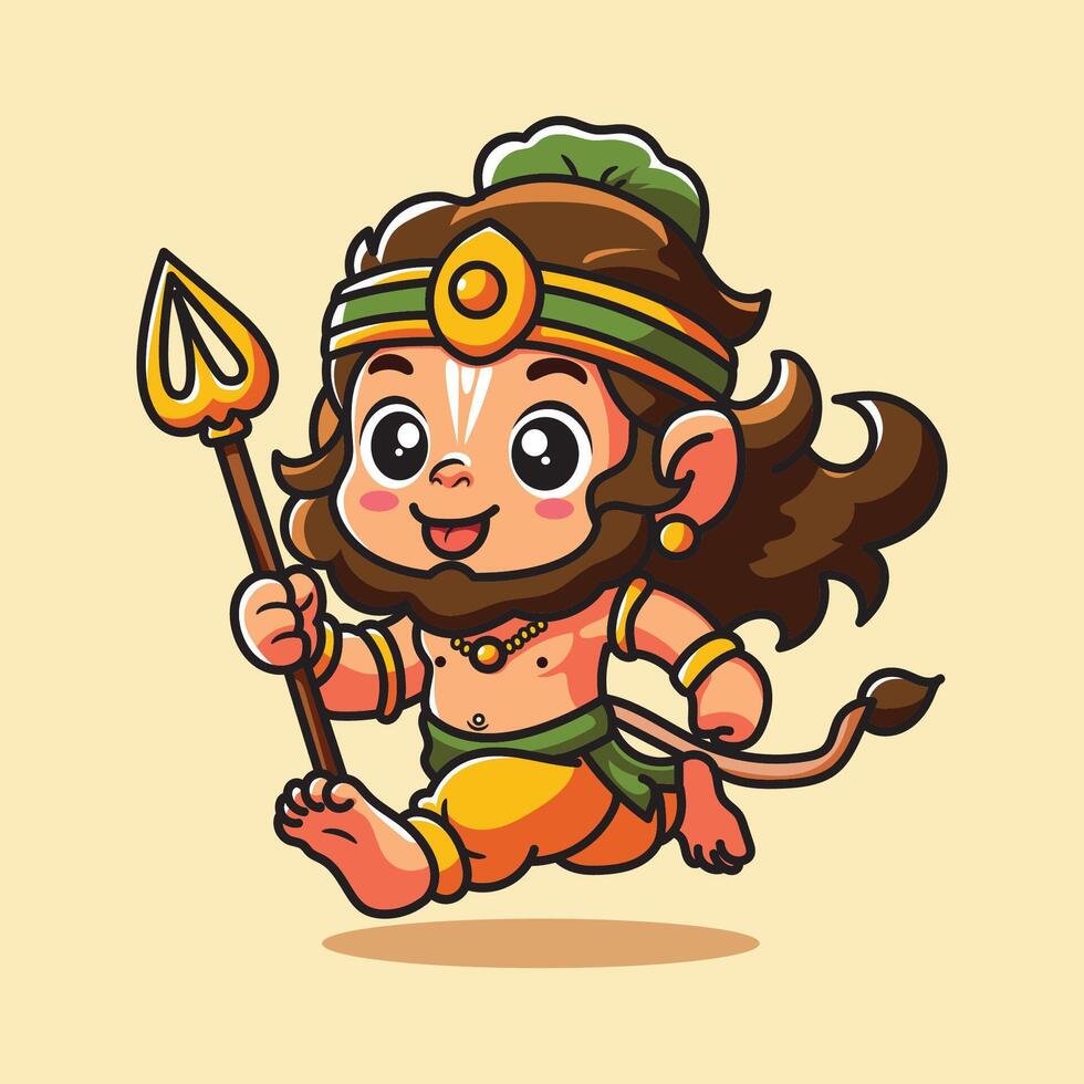 cute vector design illustration of Hanuman Jayanti