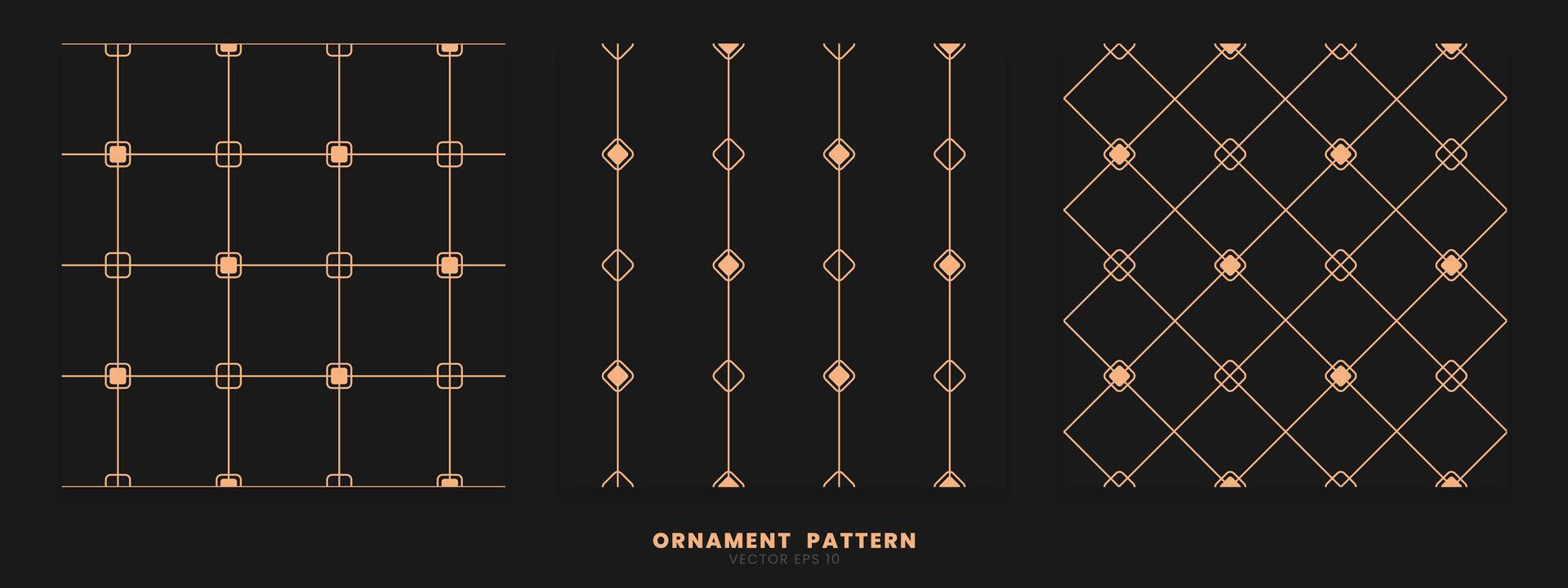 A collection of patterns with minimalist and luxurious line ornaments with a combination of gold and black. vector