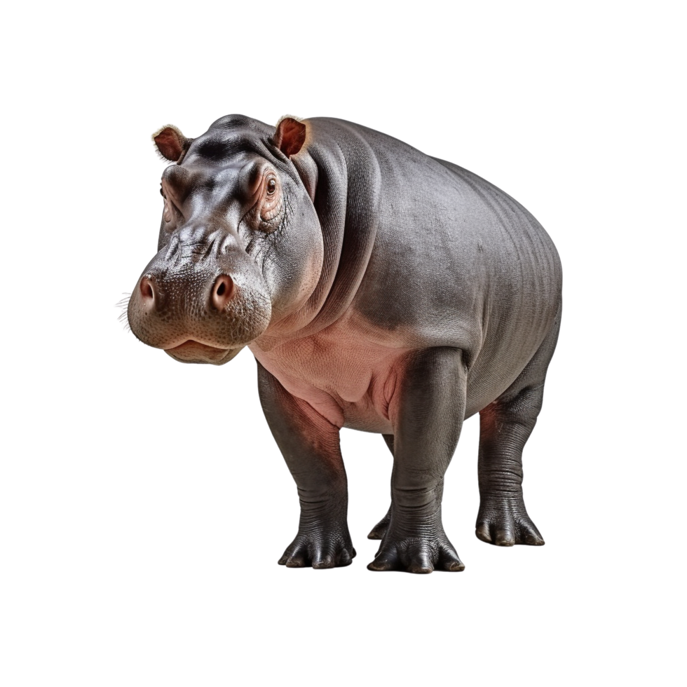 ai généré hippopotame agrafe art png