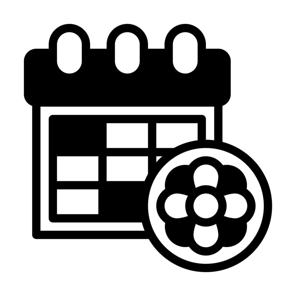 calendar glyph icon vector
