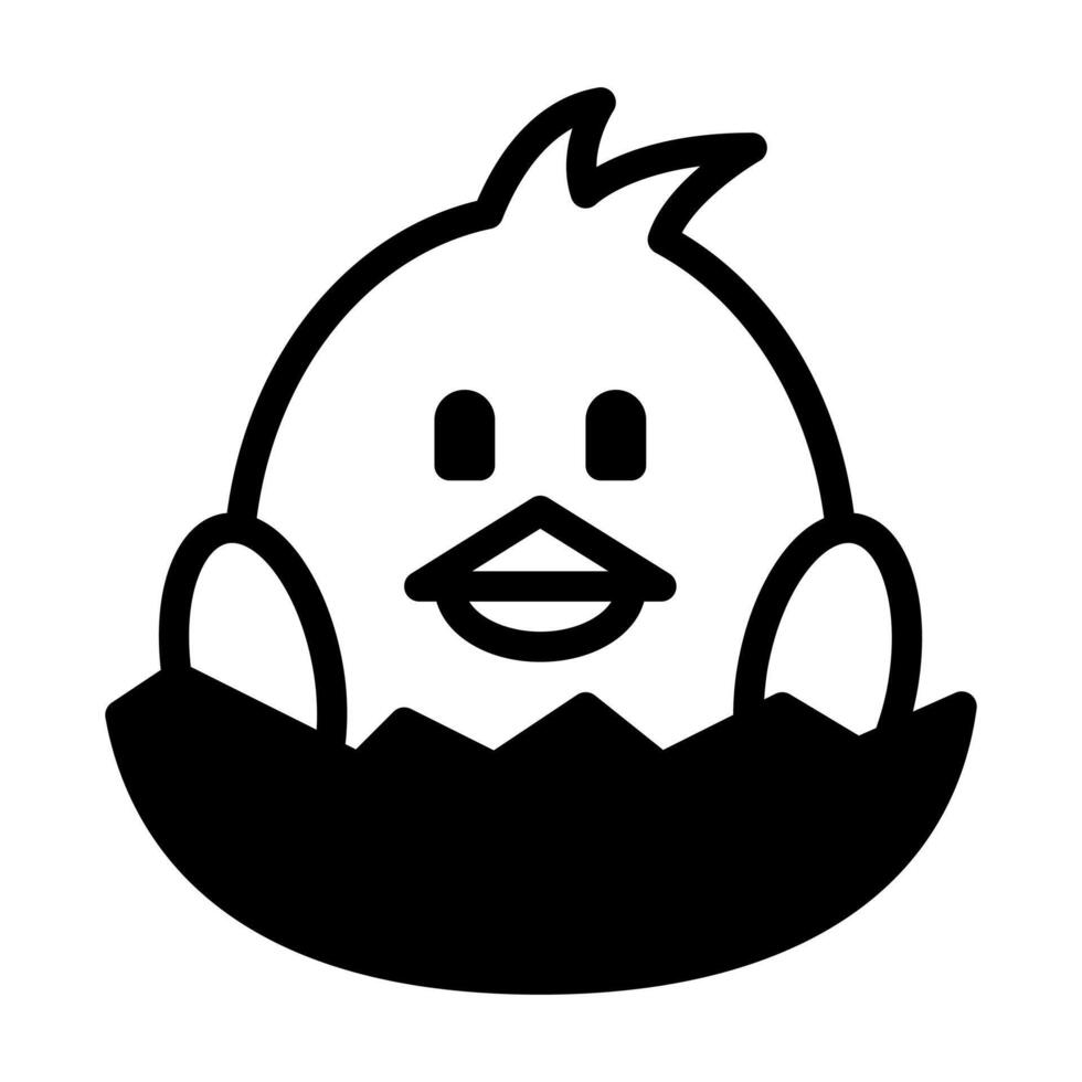 chick glyph icon vector