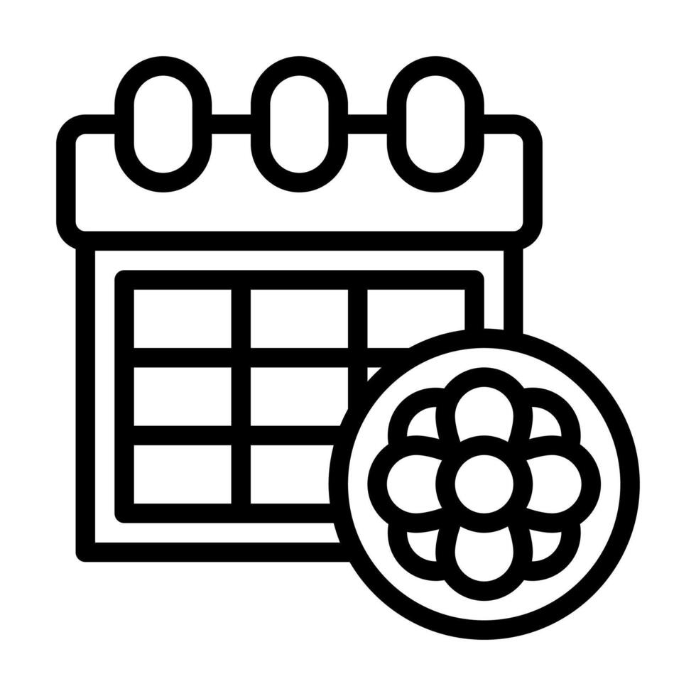 calendar line icon vector