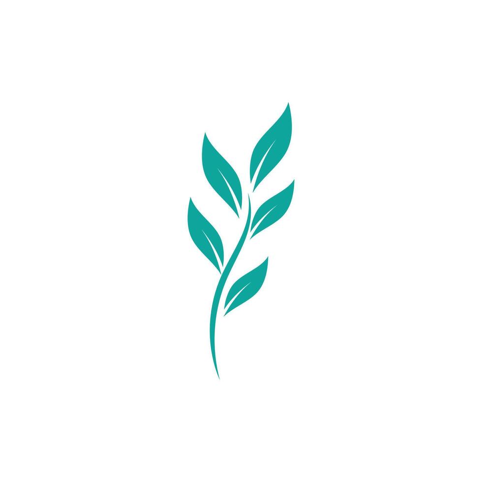 Green leaf illustration nature logo flat design template vector