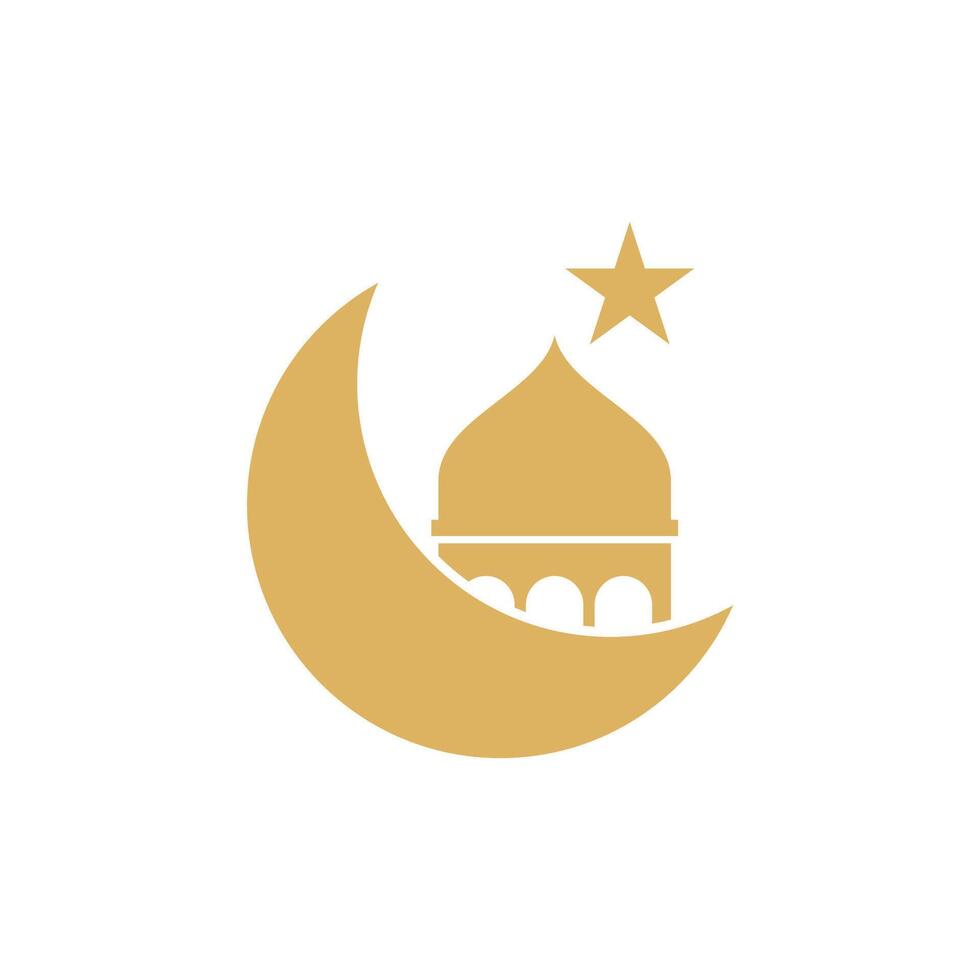 mezquita islámico logo icono ramadhan kareem vector modelo