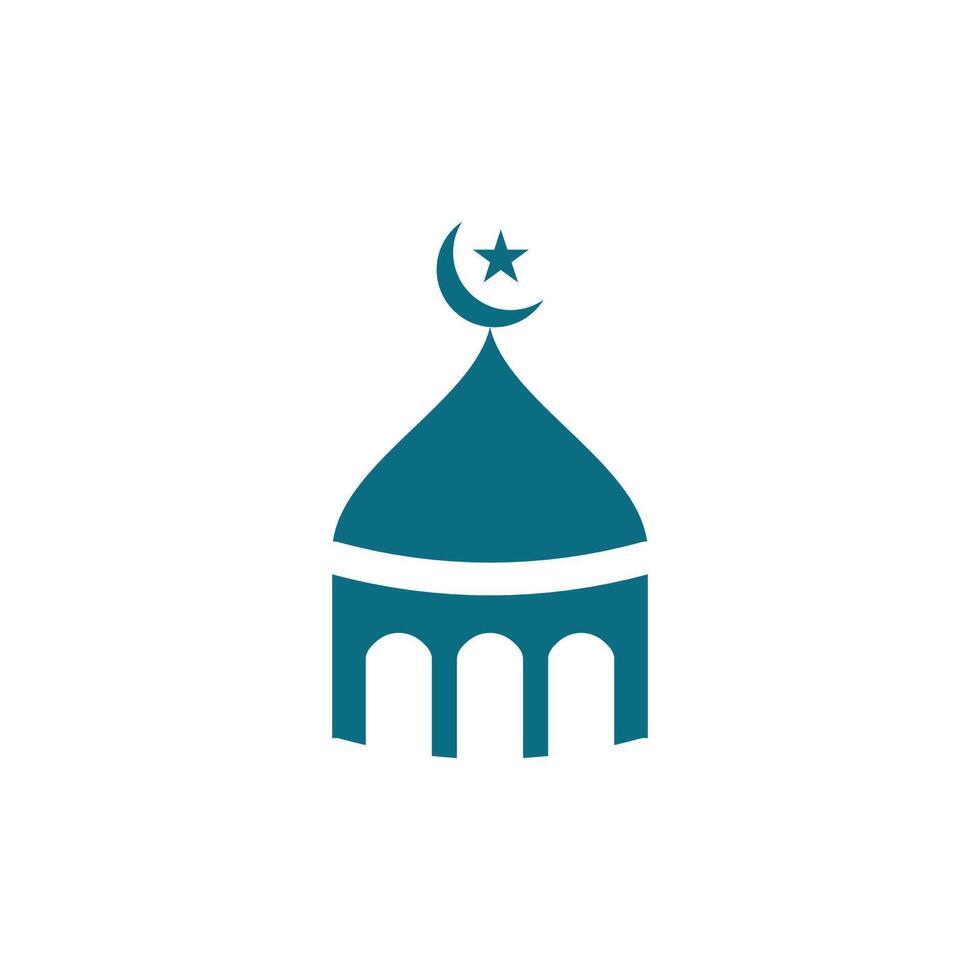 mezquita islámico logo icono ramadhan kareem vector modelo