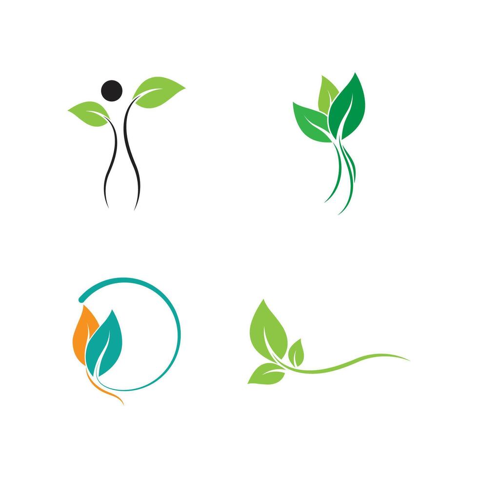 verde hoja ilustración naturaleza logo plano diseño modelo vector