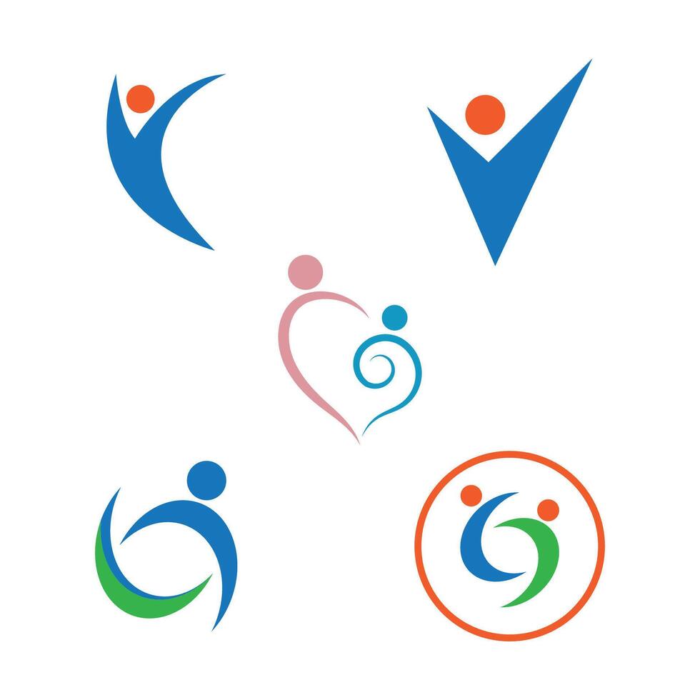 diseño de vector de plantilla de logotipo de personas de vida sana