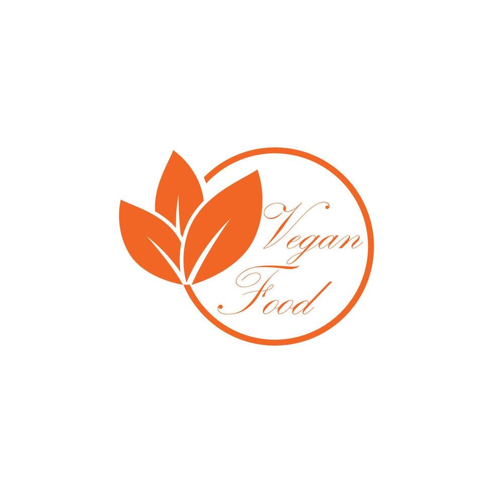 vegano logo vector modelo símbolo diseño
