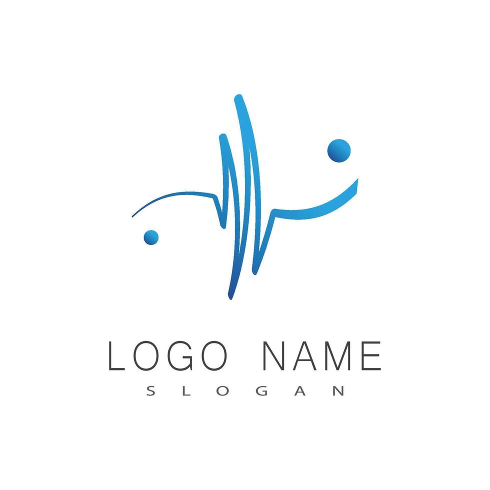 Pulse line ilustration logo vector template