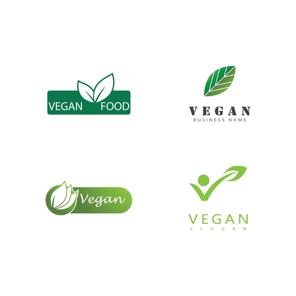 vegano logo vector modelo símbolo diseño