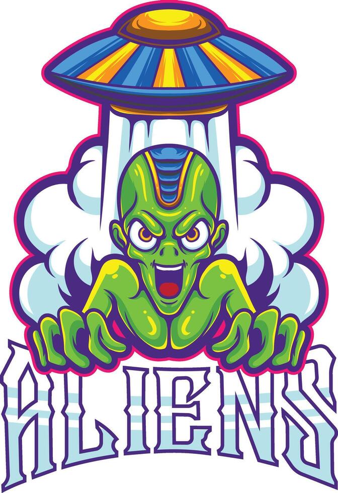 Vector alien mascot logo template