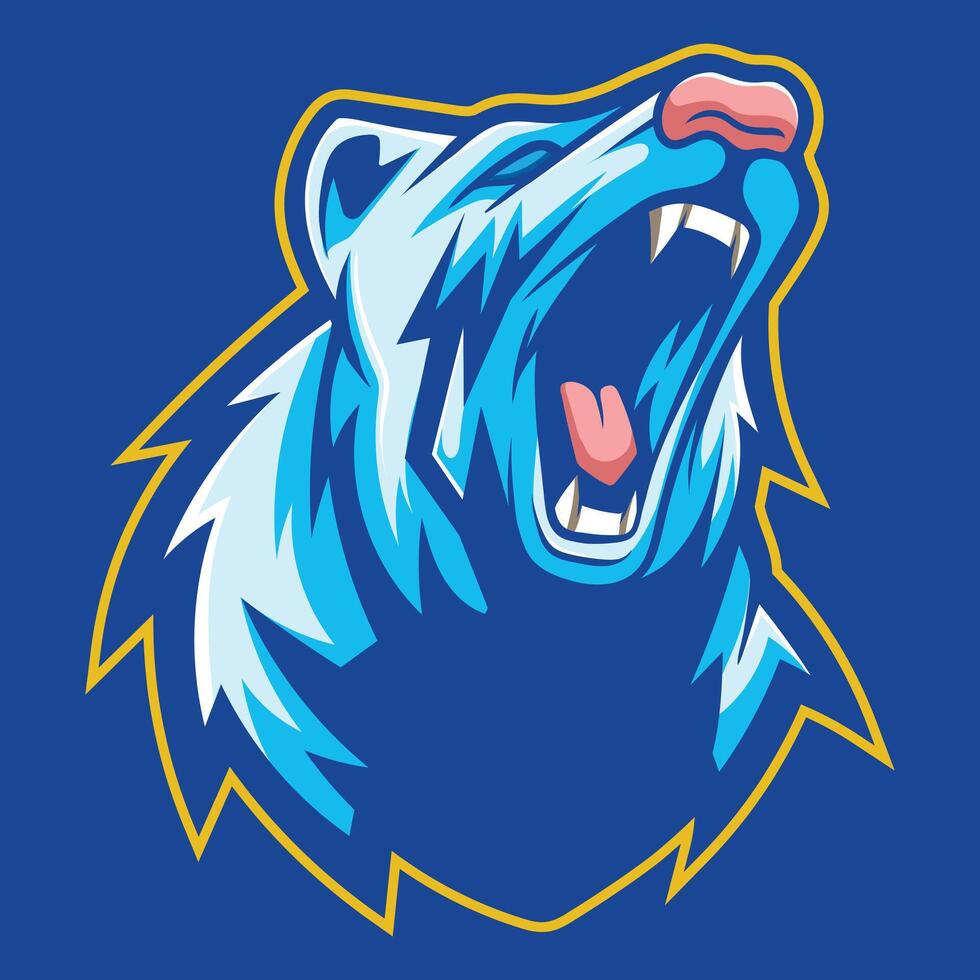 Vector grizzly bear mascot logo template