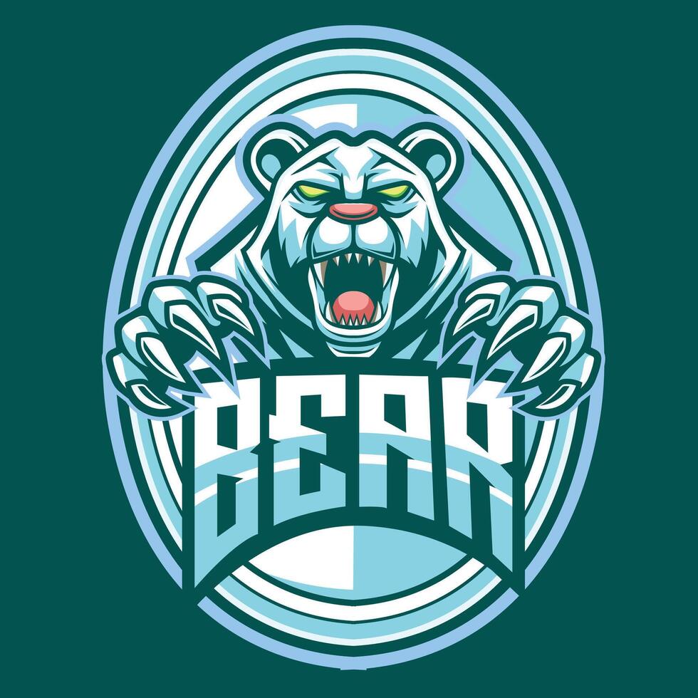 Vector grizzly bear mascot logo template