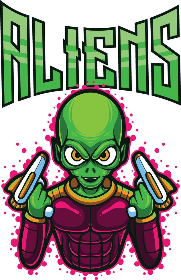 vector extraterrestre mascota logo modelo