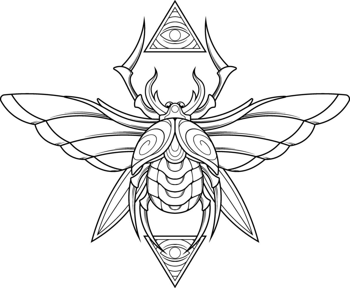 Vector illustration of beetle scarab egypt