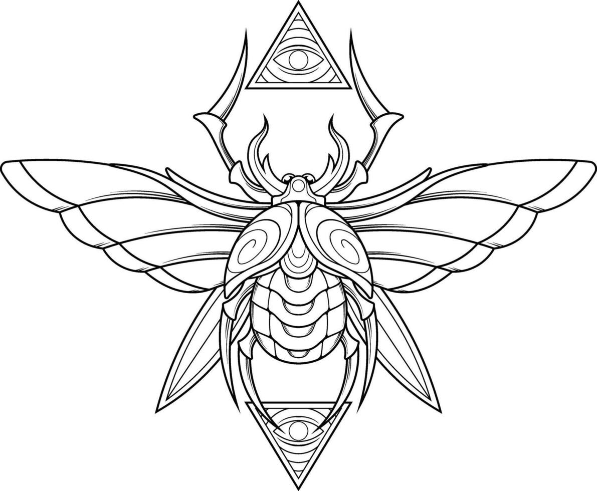 Vector illustration of beetle scarab egypt