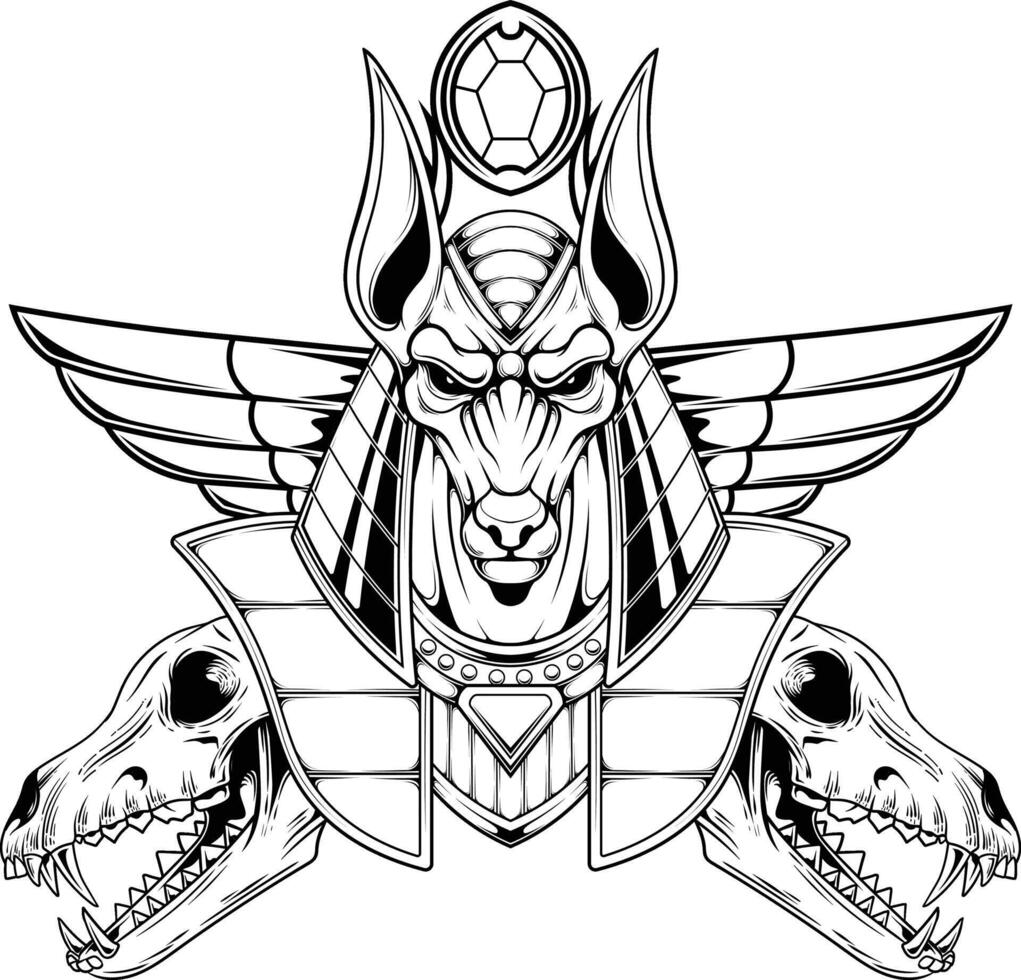 vector ilustración de anubis Dios con prima calidad valores vector