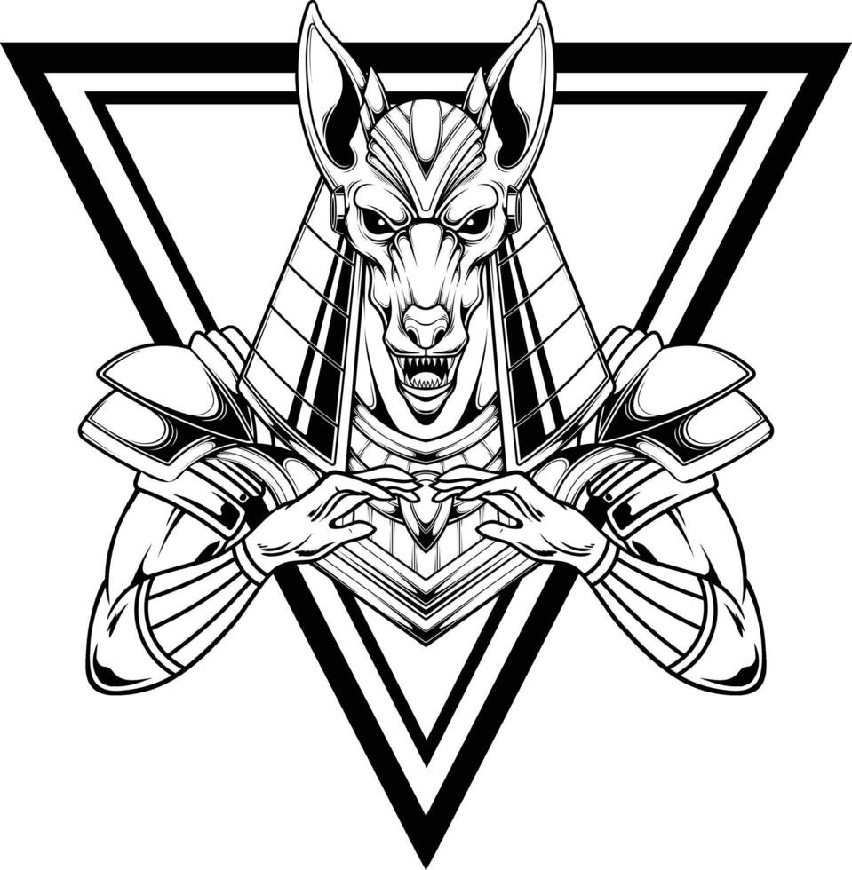 Vector illustration of Anubis God with premium quality stock vector