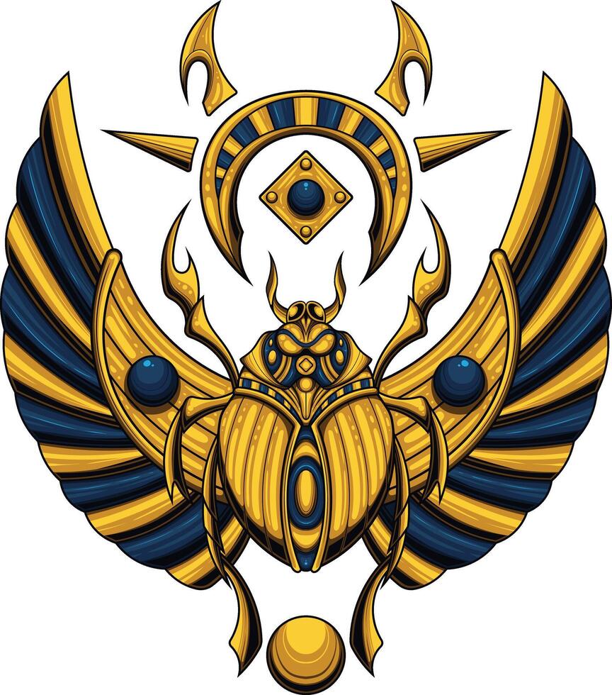 Vector illustration of beetle scarab egypt