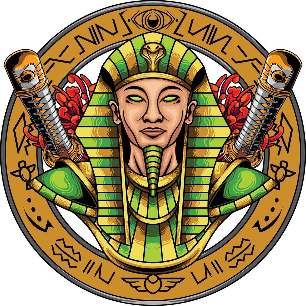 Vector illustration of ancient pharaoh