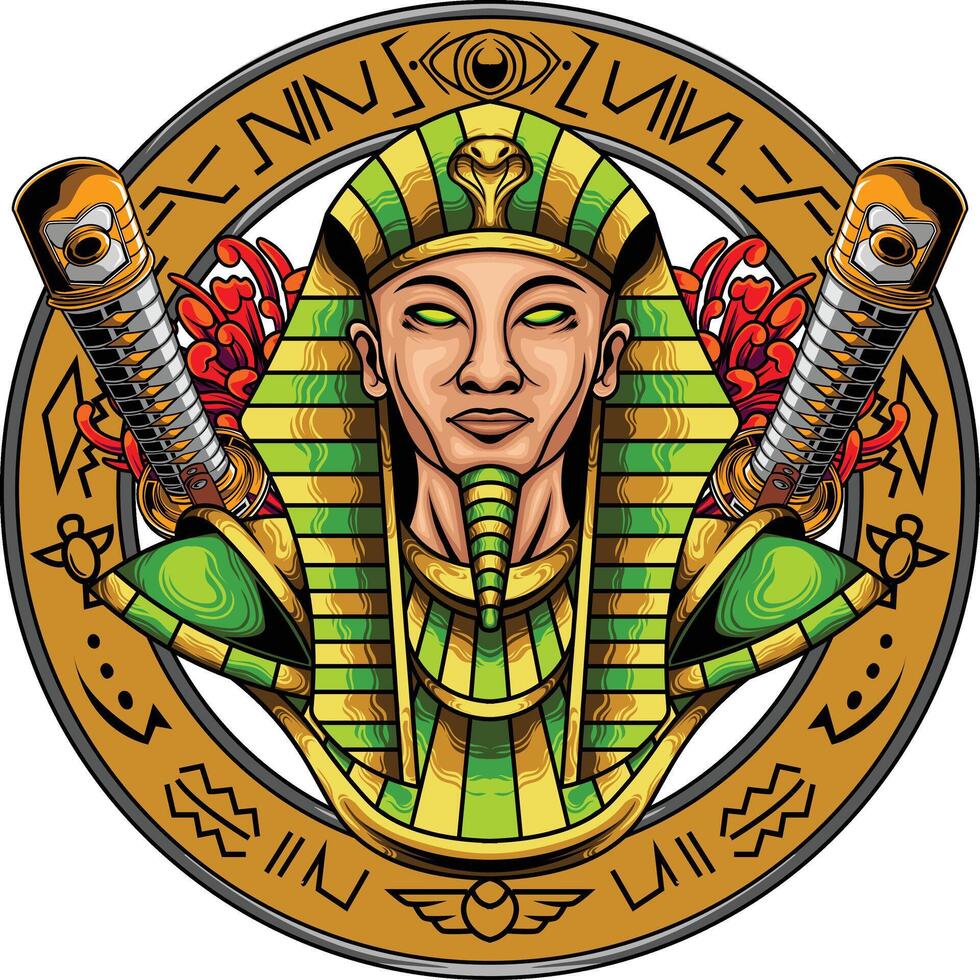 Vector illustration of ancient pharaoh