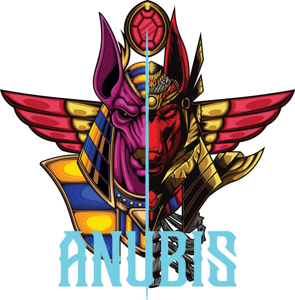 vector ilustración de anubis Dios con prima calidad valores vector