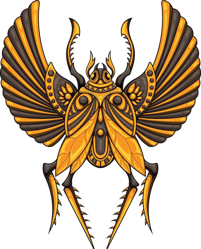 Vector illustration of beetle scarab egypt