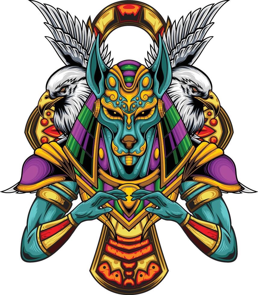Vector illustration of Anubis God with premium quality stock vector