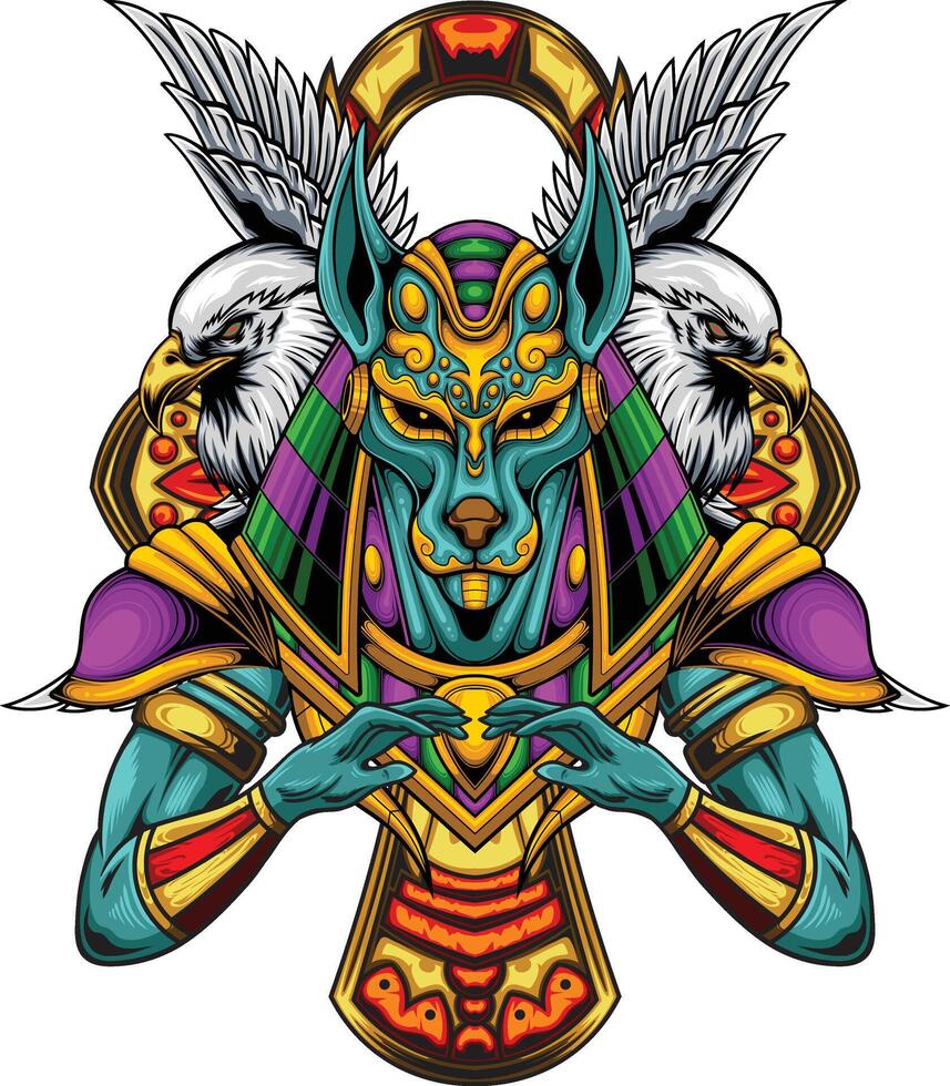 Vector illustration of Anubis God with premium quality stock vector