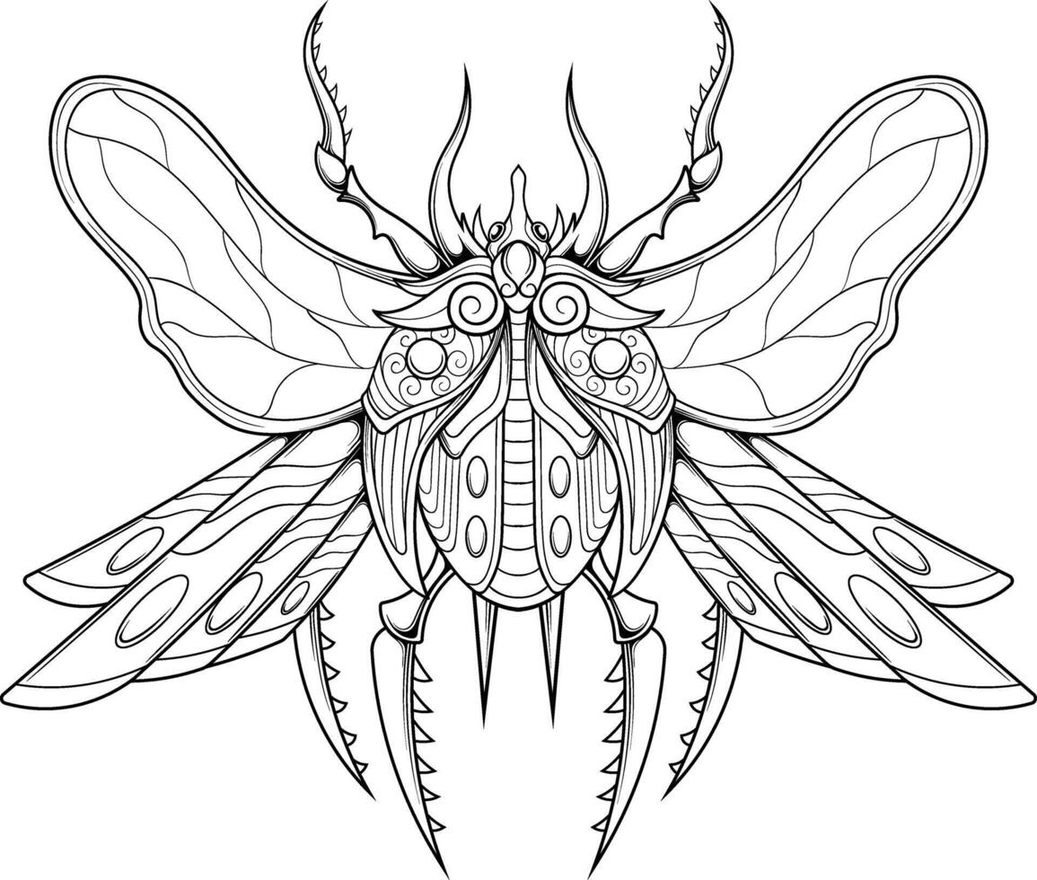 Vector illustration of beetle scarab egypt