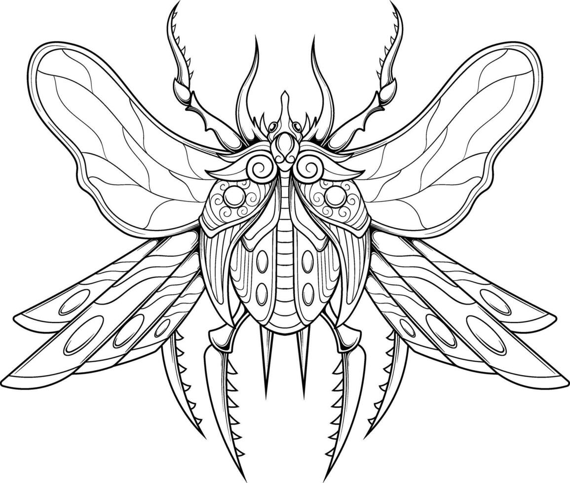 Vector illustration of beetle scarab egypt