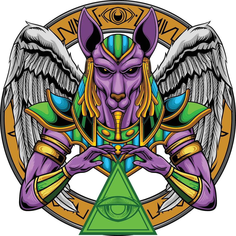 vector ilustración de anubis Dios con prima calidad valores vector