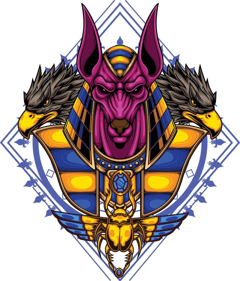 vector ilustración de anubis Dios con prima calidad valores vector