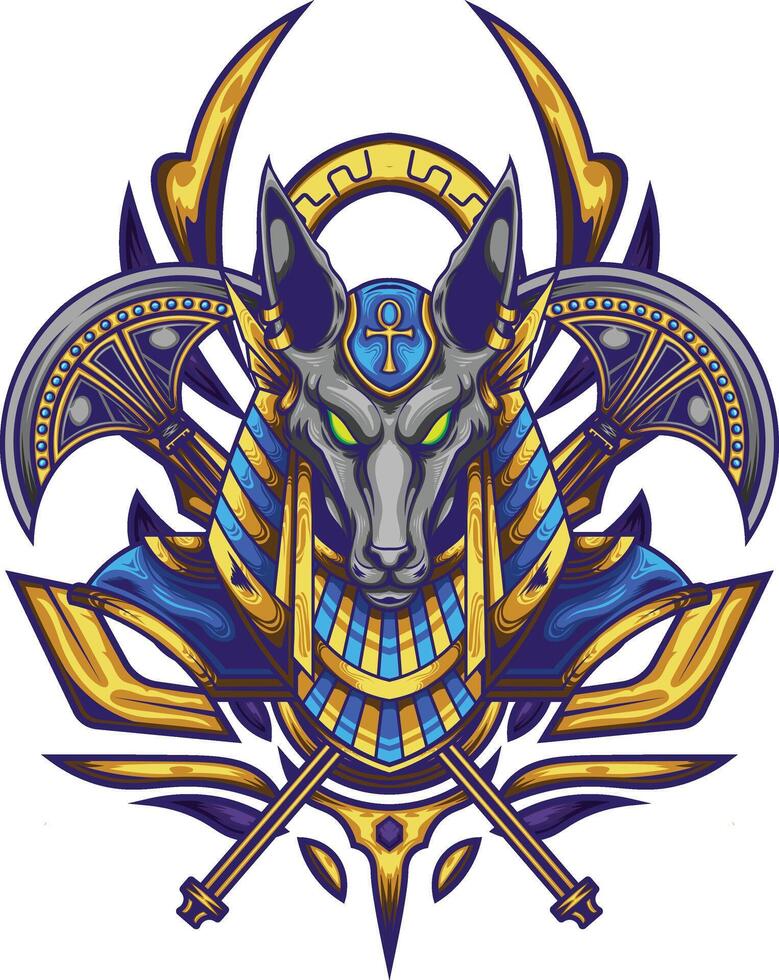 Vector illustration of Anubis God with premium quality stock vector