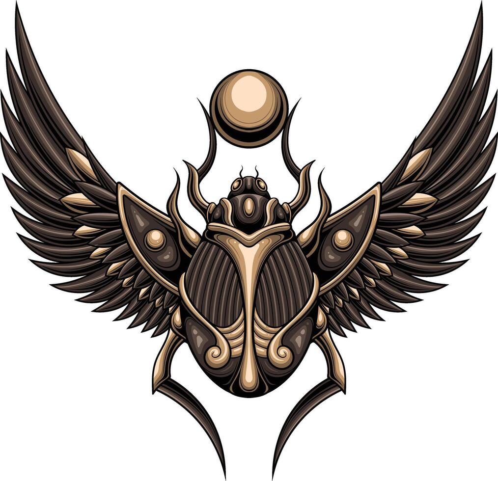 Vector illustration of beetle scarab egypt