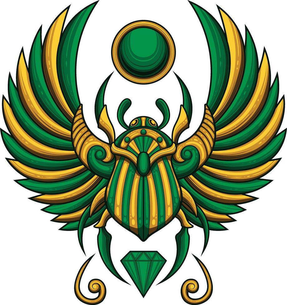 Vector illustration of beetle scarab egypt